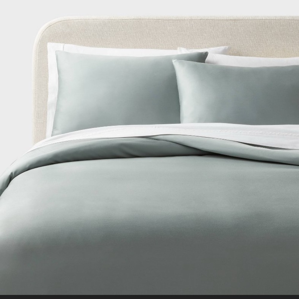 💕NWT Threshold King Sage Green Duvet Cover Set with Shams